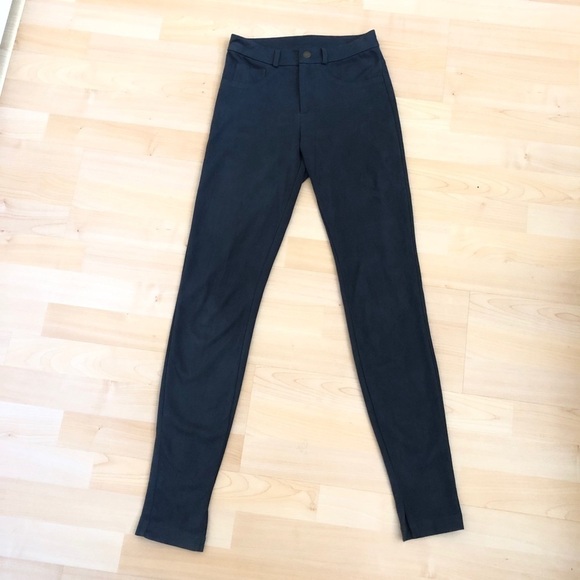 Hale Bob Dark Gray Suede Skinny Stretchy Pants - Picture 2 of 8